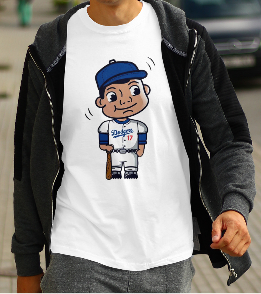 Shohei Ohtani Dodgers 17 Cartoon Bobblehead T-Shirt