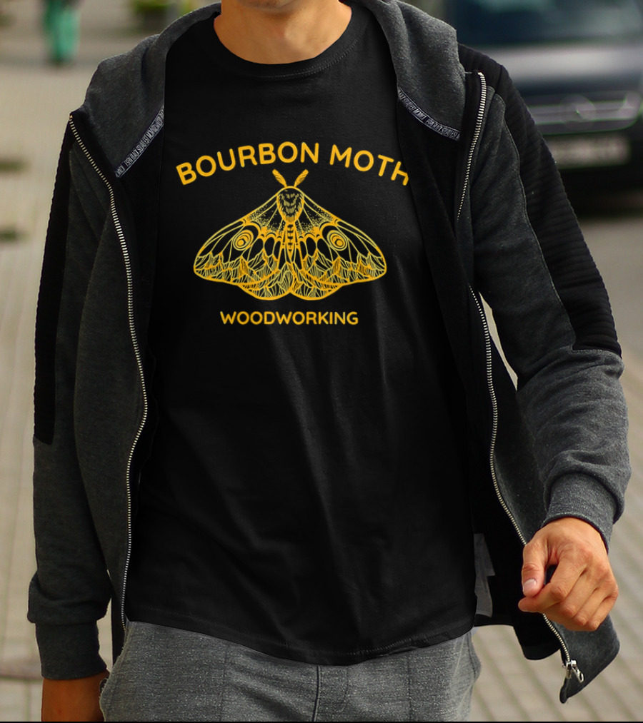 Bourbon Moth Woodworking Intricate Moth T-Shirt
