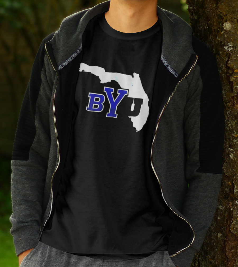 BYU Logo Over Florida Map T-Shirt