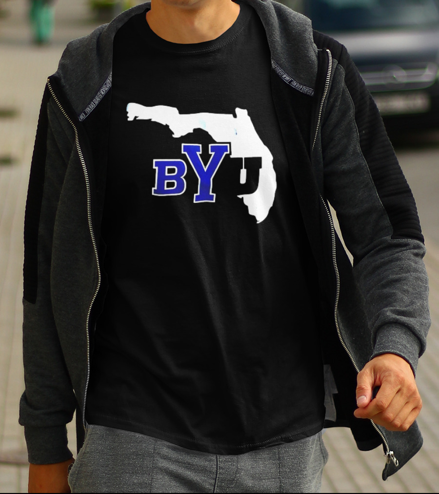 BYU Logo Over Florida Map T-Shirt