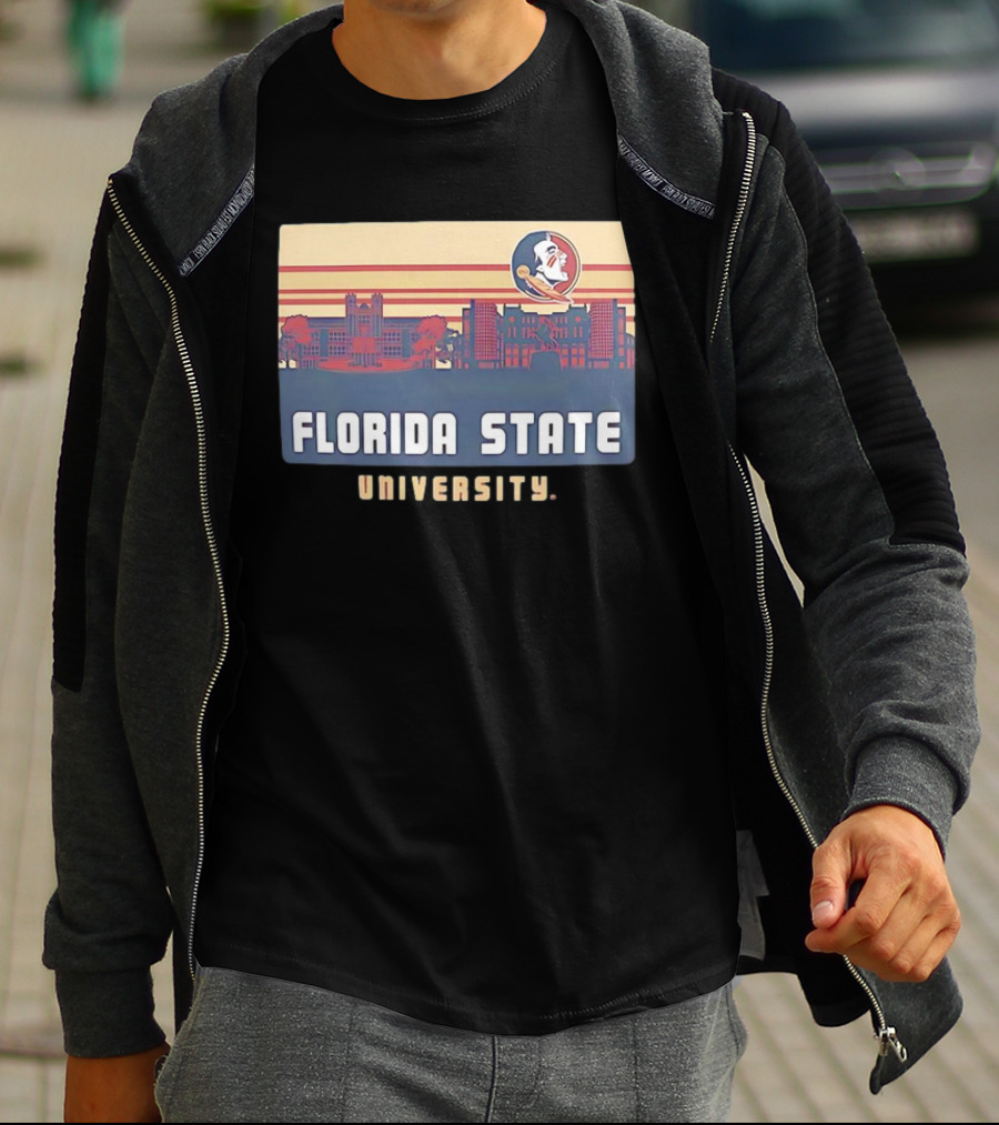 Florida State University Seminoles Campus Skyline Retro T-Shirt