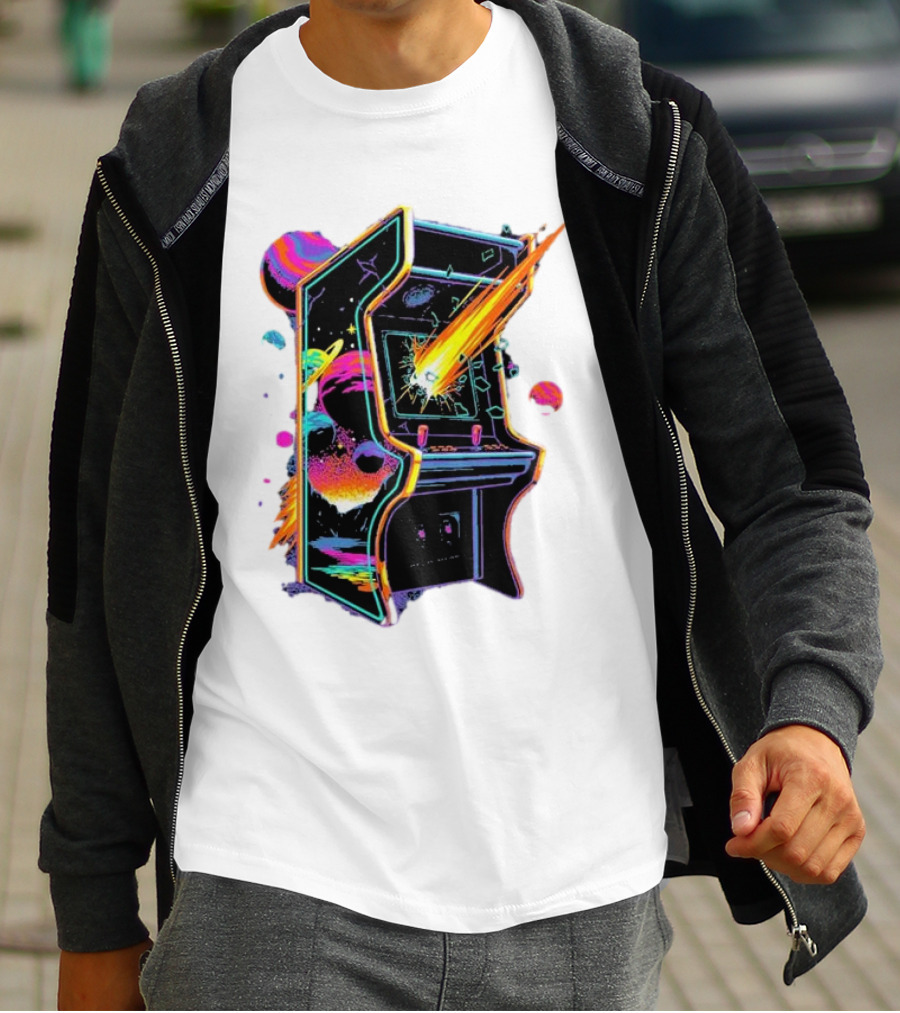 Arcade Nebula Intotheam Cosmic Retro Explosion T-Shirt