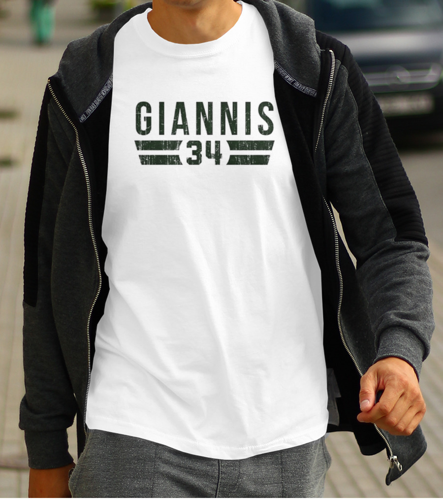 Giannis 34 Milwaukee Font Basketball T-Shirt