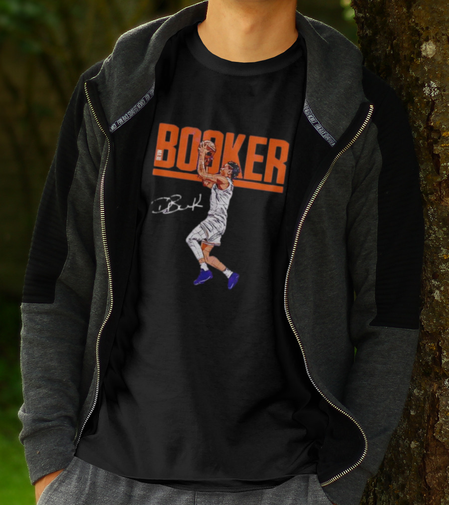 Booker Basketball Action With Signature T-Shirt