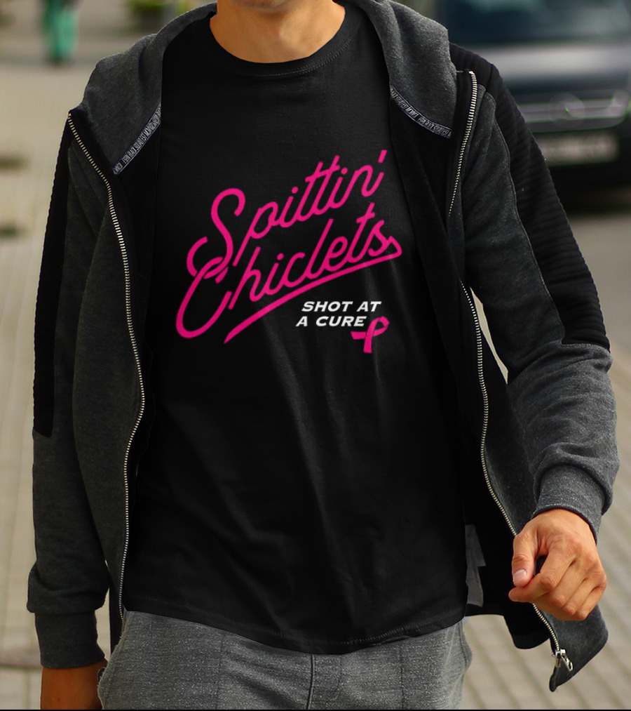 Spittin Chiclets Shot At A Cure Breast Cancer Awareness Collaboration T-Shirt
