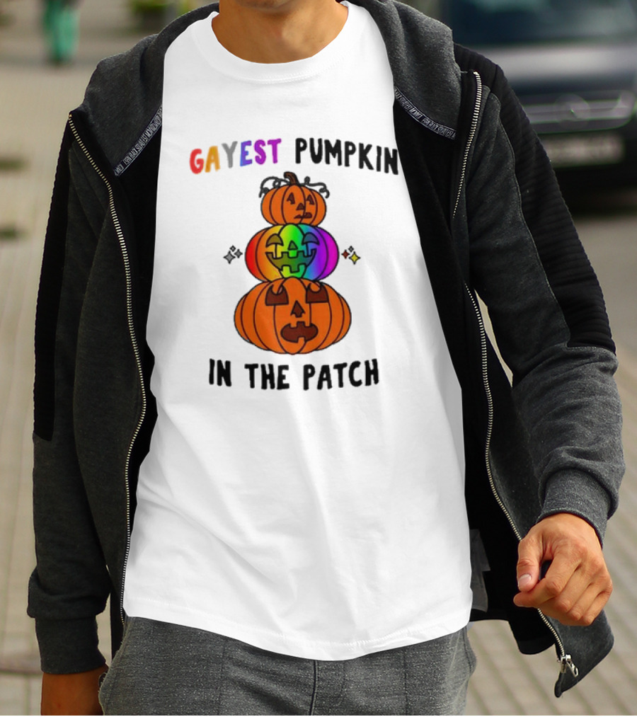 Gayest Pumpkin In The Patch Rainbow Jack-O'-Lanterns T-Shirt