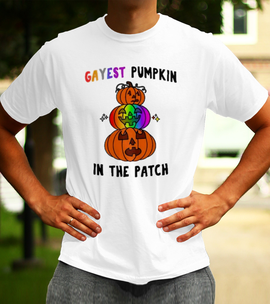 Gayest Pumpkin In The Patch Rainbow Jack-O'-Lanterns T-Shirt