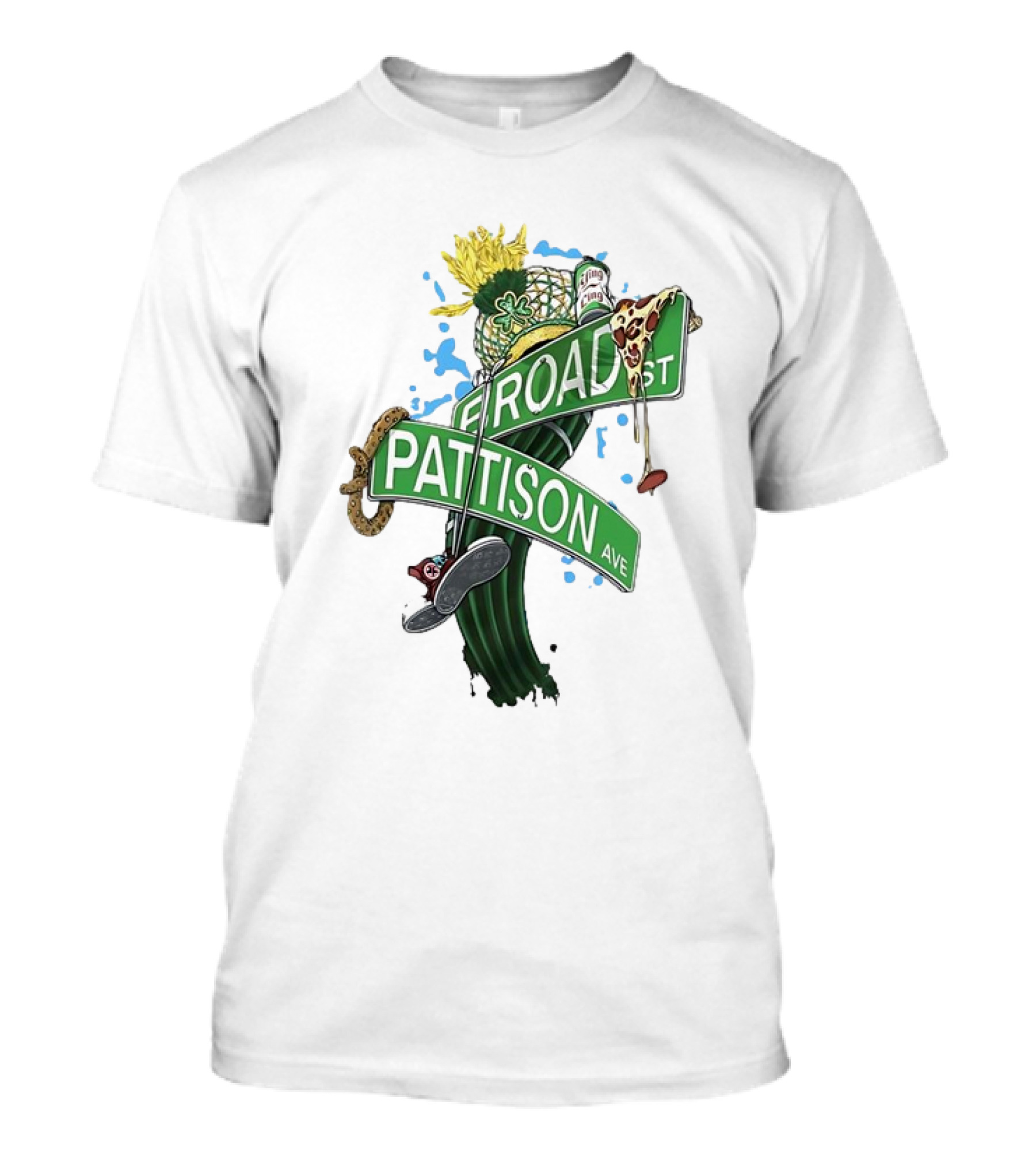 Broad Street Pattison Avenue Philly Icons Pizza Snake Hat Boot T-Shirt