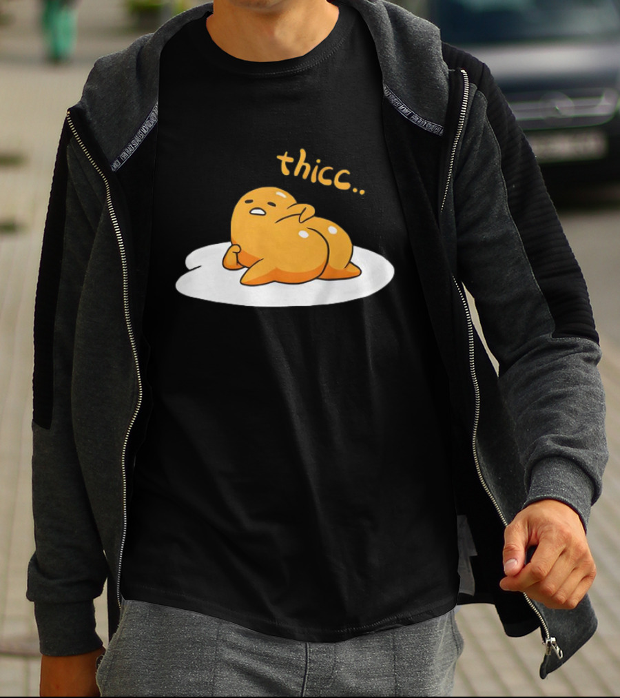 Gudetama Thicc Meme White Egg Yolk Character T-Shirt