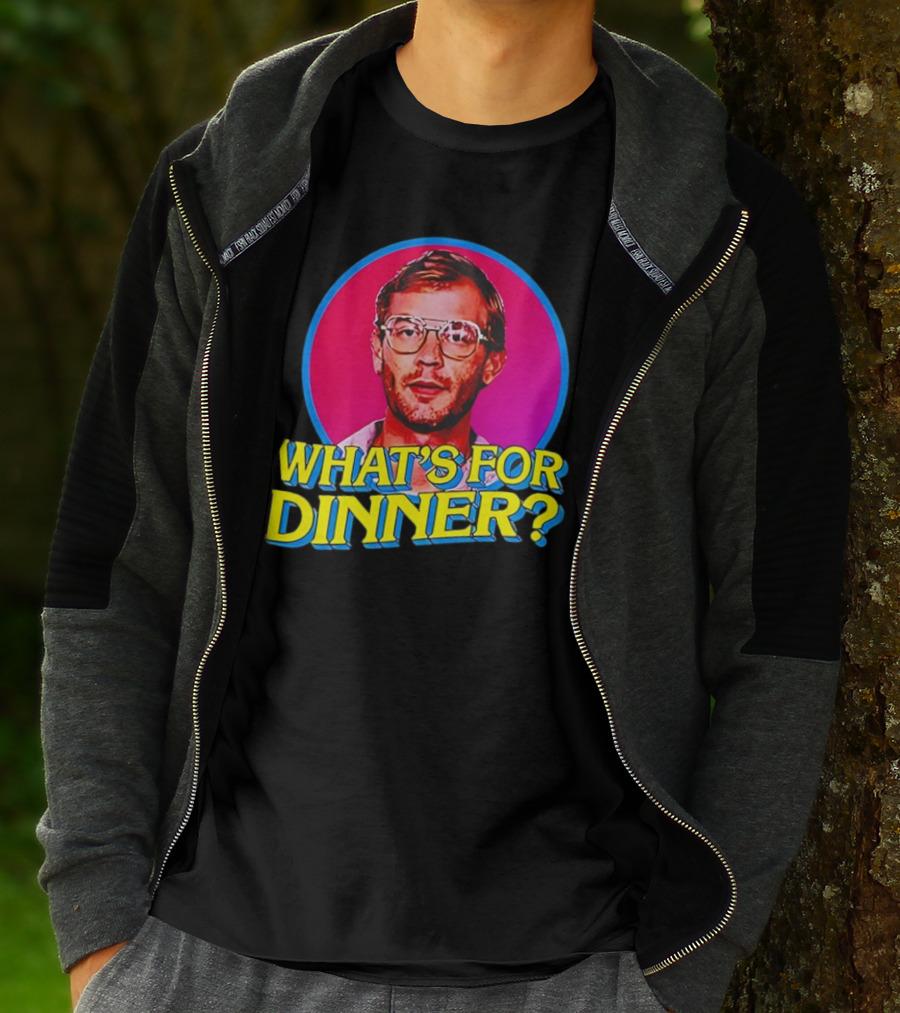 Jeffrey Dahmer What's For Dinner Retro Style Vintage Glasses Circle T-Shirt