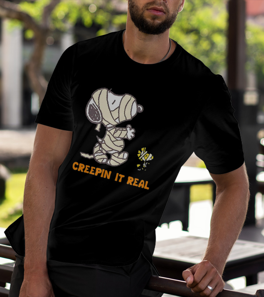 Peanuts Snoopy And Woodstock Mummy Creepin’ It Real T-Shirt