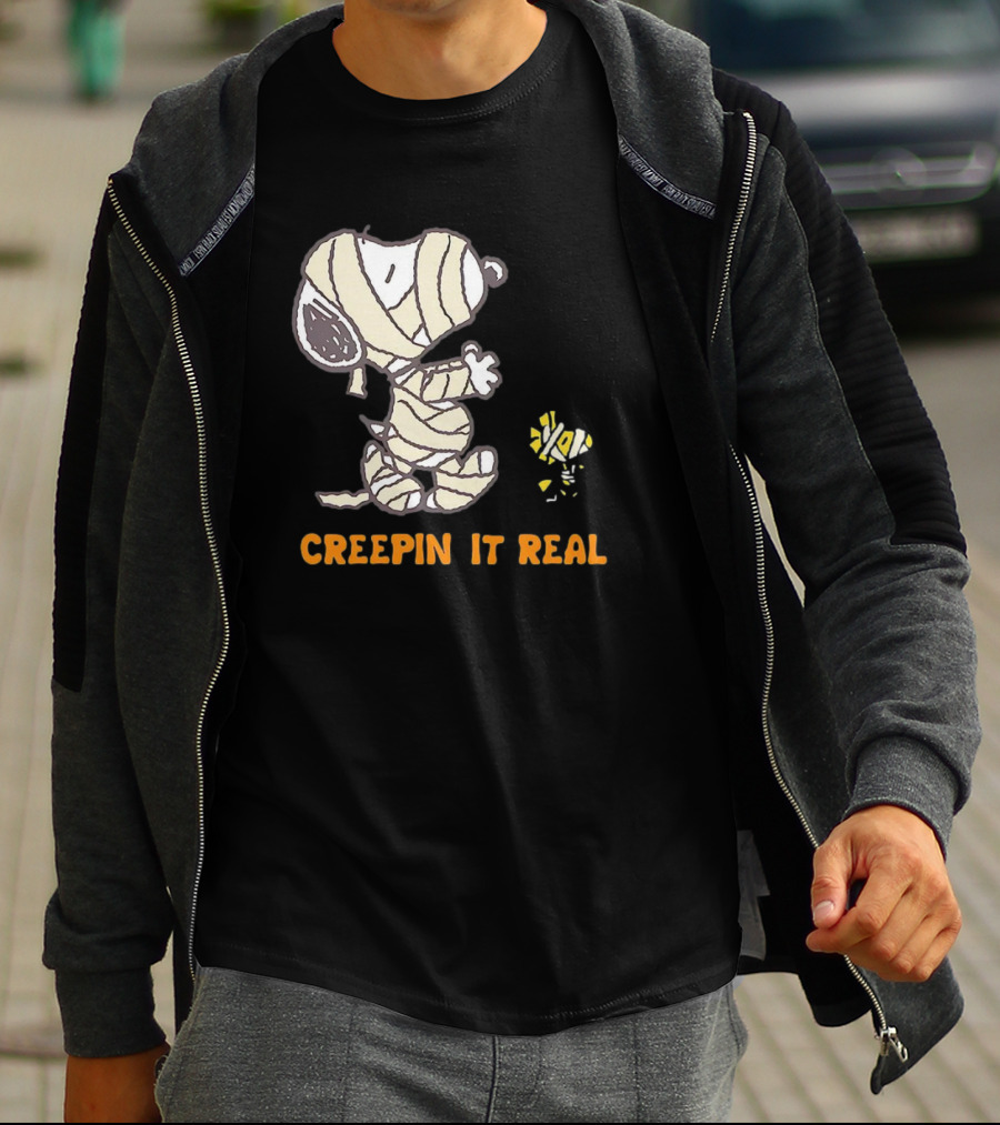 Peanuts Snoopy And Woodstock Mummy Creepin’ It Real T-Shirt
