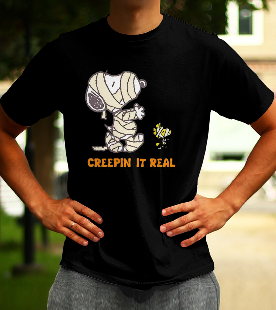 Peanuts Snoopy And Woodstock Mummy Creepin’ It Real T-Shirt