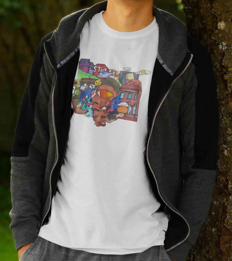 Stay Positive Bloom Thru The Pain With Urban Cityscape And Nature T-Shirt