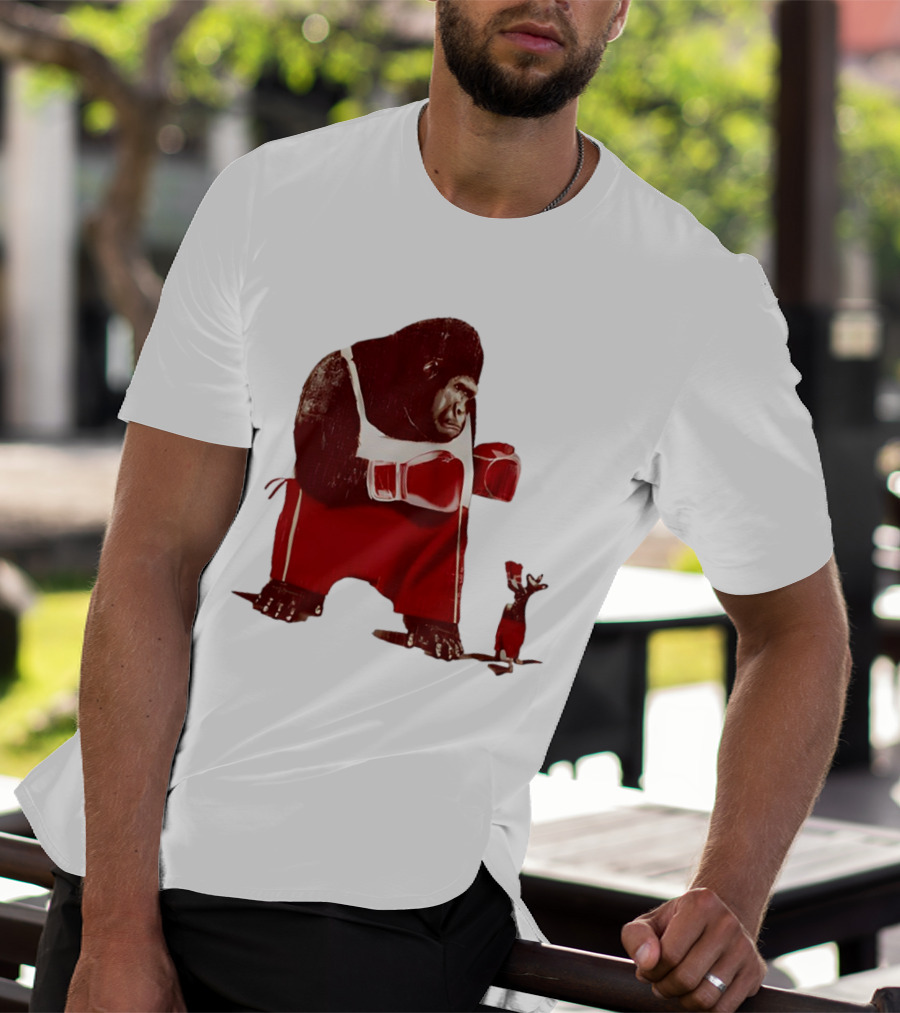 Gorilla Boxing Kangaroo Showdown In Red Boxing Gear T-Shirt