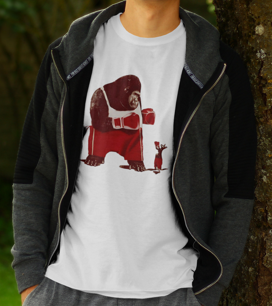 Gorilla Boxing Kangaroo Showdown In Red Boxing Gear T-Shirt