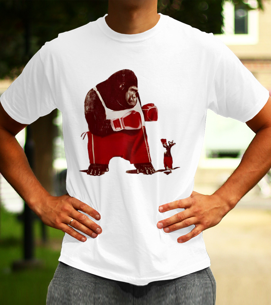 Gorilla Boxing Kangaroo Showdown In Red Boxing Gear T-Shirt