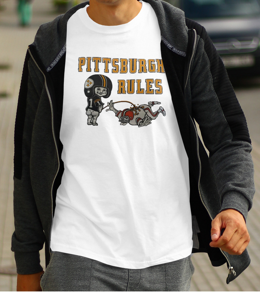 Pittsburgh Rules Steelers Peeing Cleveland Browns T-Shirt