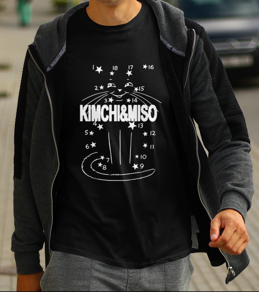 Kimchi And Miso Connect The Stars Numbers Cat Outline T-Shirt