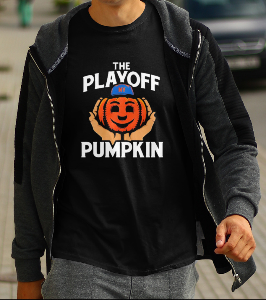 New York Mets Playoff Pumpkin Baseball T-Shirt
