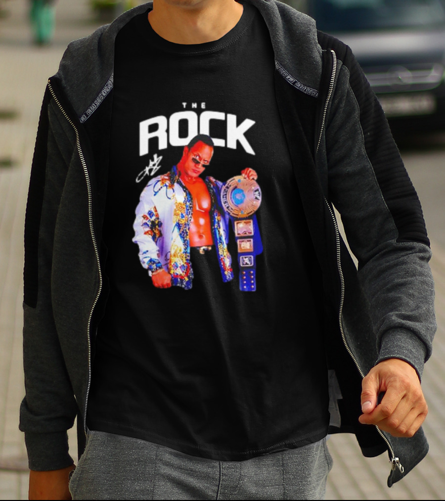 The Rock Wrestlemania Champion Medium Signature T-Shirt
