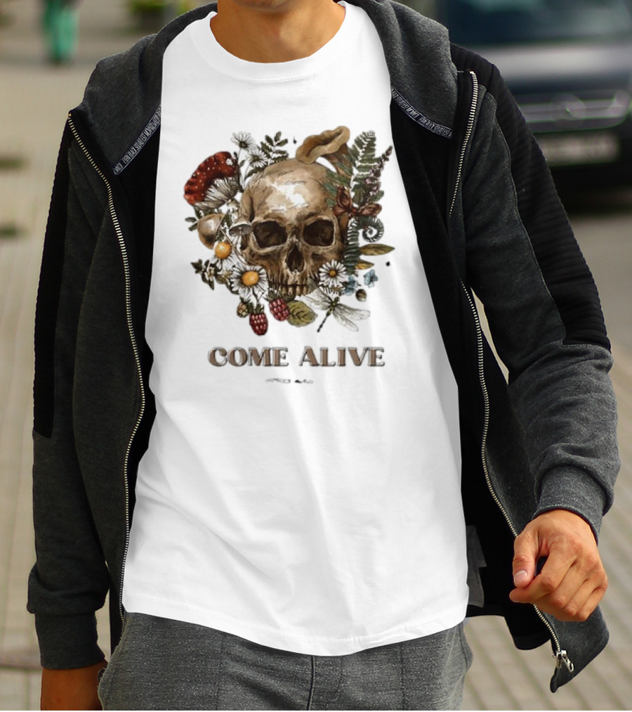Come Alive Skull Ezekiel 37 Vintage Floral Elements T-Shirt