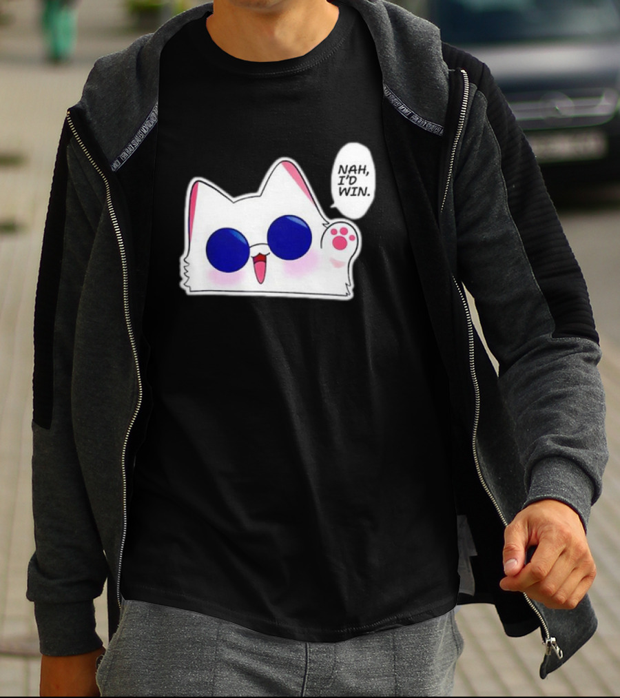 Cute Funny Cat Anime Meme Nah I'd Win Gojo Cat T-Shirt