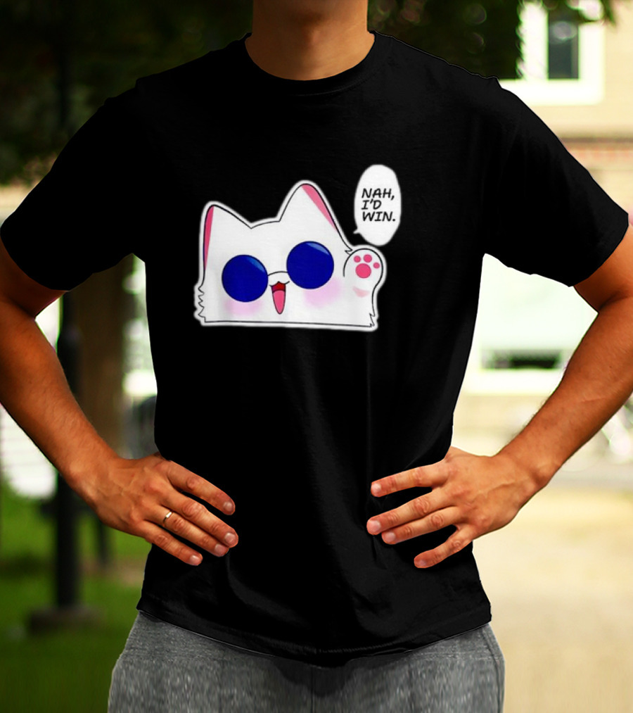 Cute Funny Cat Anime Meme Nah I'd Win Gojo Cat T-Shirt