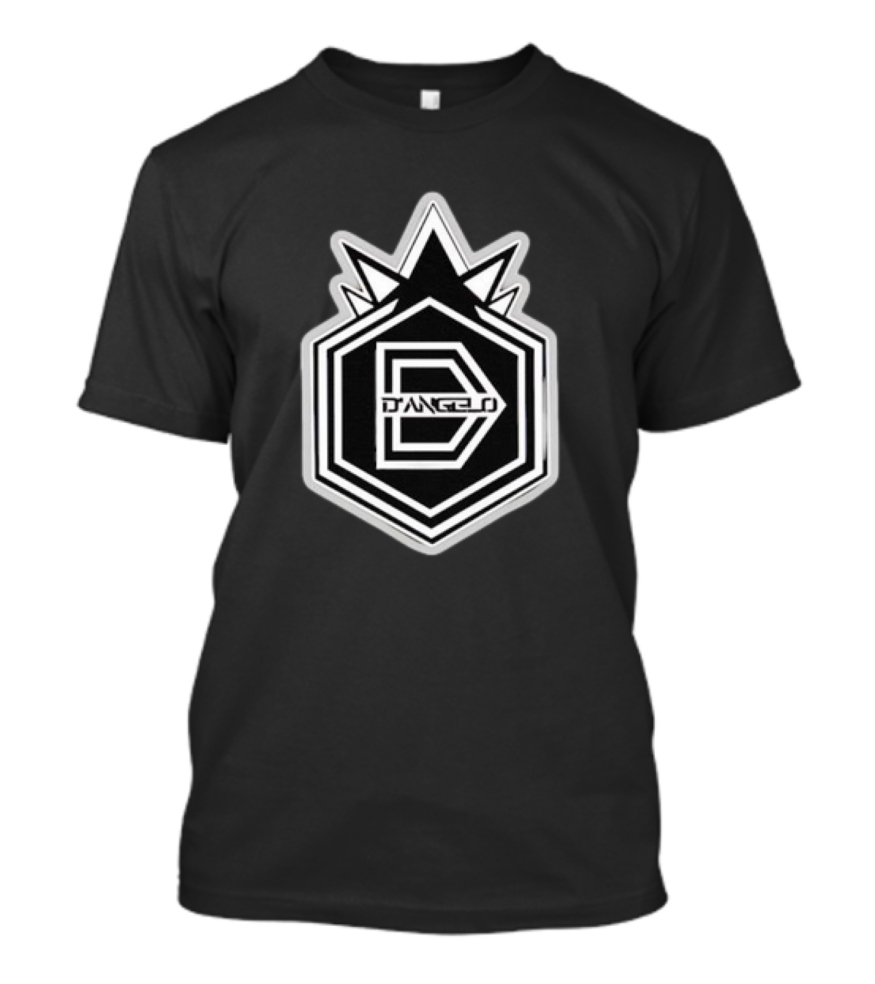 D'Angelo Original Logo Shield Emblem With Spiked Crown T-Shirt