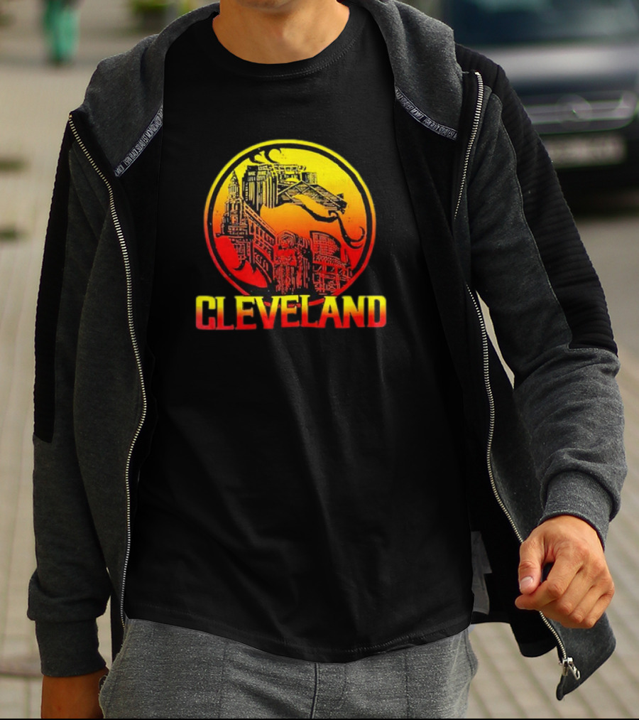 Mortal Cleveland Retro Dragon City Skyline T-Shirt