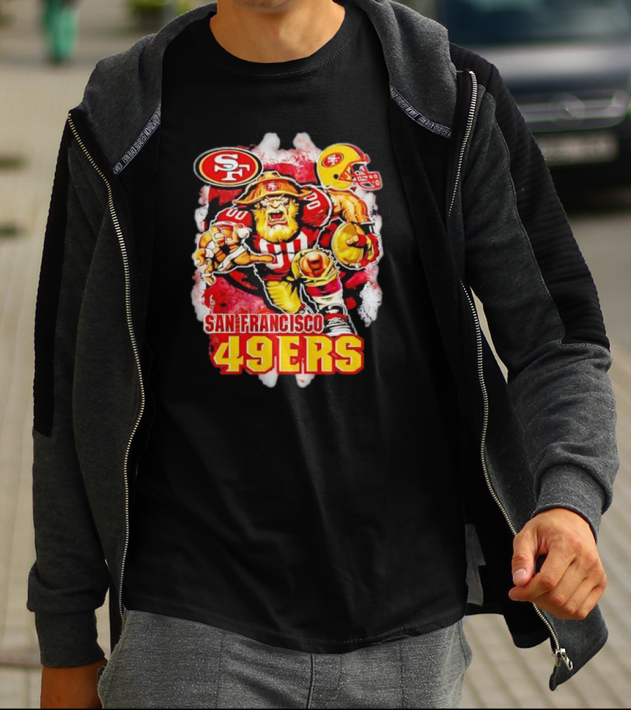 San Francisco 49ers NFL Fierce Lion Mascot Graphic For Fans T-Shirt