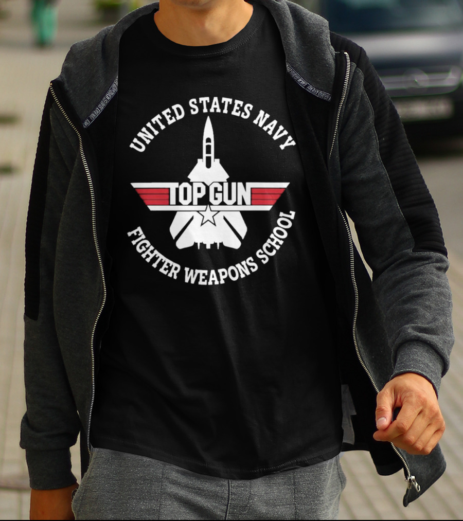 United States Navy Fighter Weapons School Top Gun Jet Emblem T-Shirt
