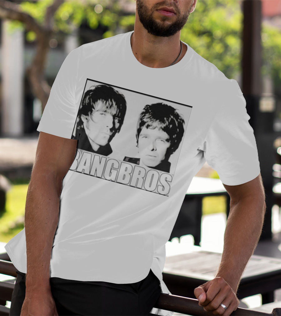 Bangbros Retro Picture Oasis Band Members Black And White Photo T-Shirt