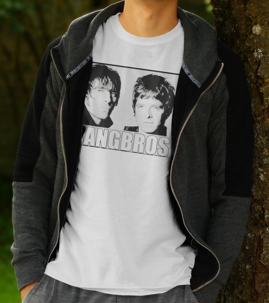 Bangbros Retro Picture Oasis Band Members Black And White Photo T-Shirt