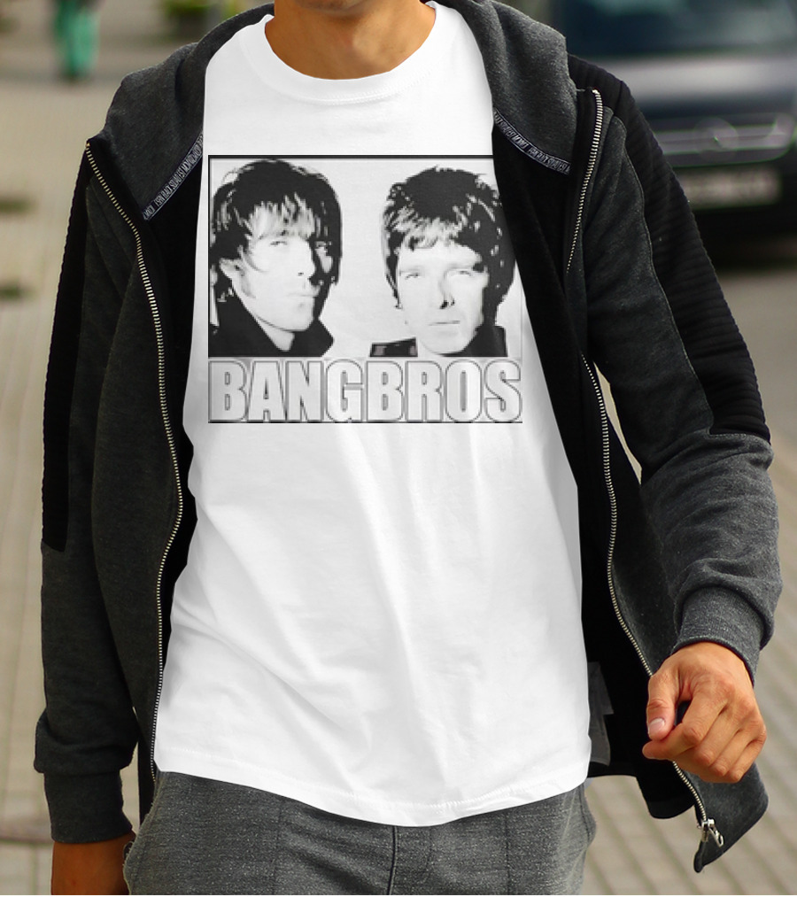 Bangbros Retro Picture Oasis Band Members Black And White Photo T-Shirt