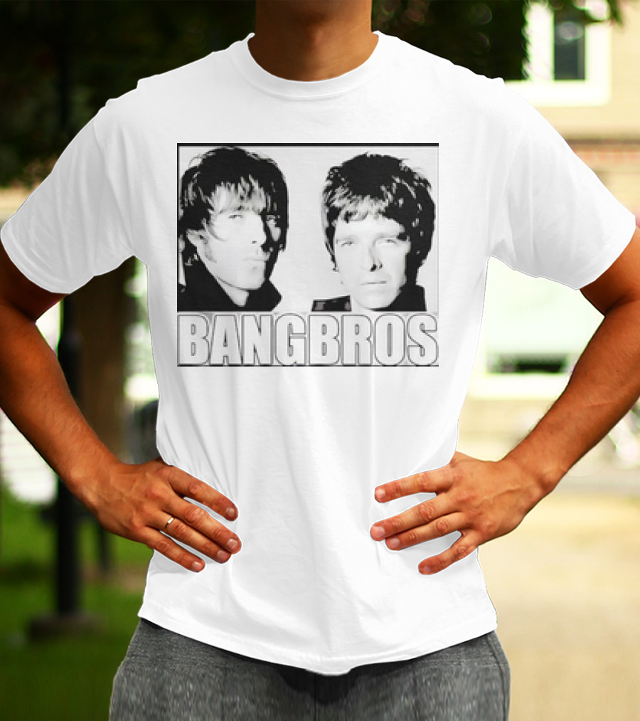 Bangbros Retro Picture Oasis Band Members Black And White Photo T-Shirt