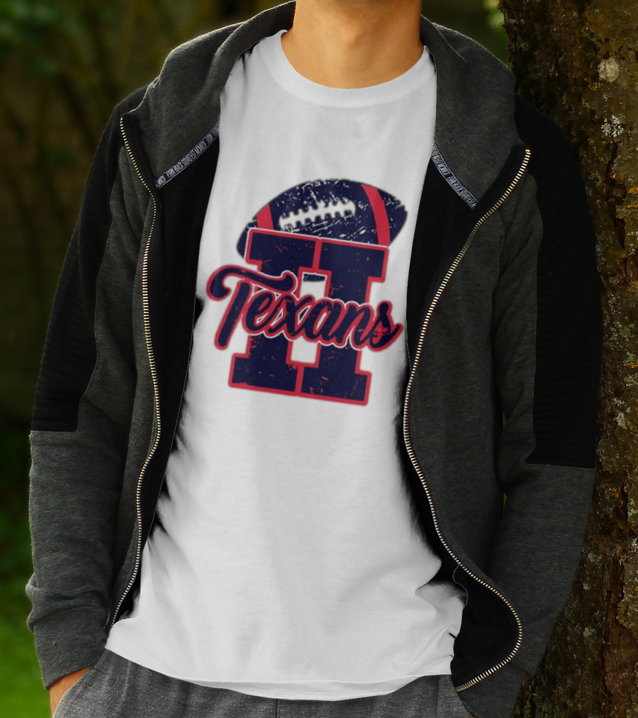 Retro Vintage Texans Football H Logo With Football T-Shirt