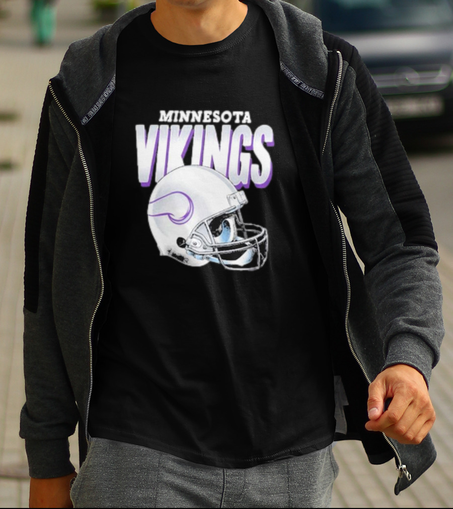 Minnesota Vikings Gradient Helmet NFL Merchandise T-Shirt