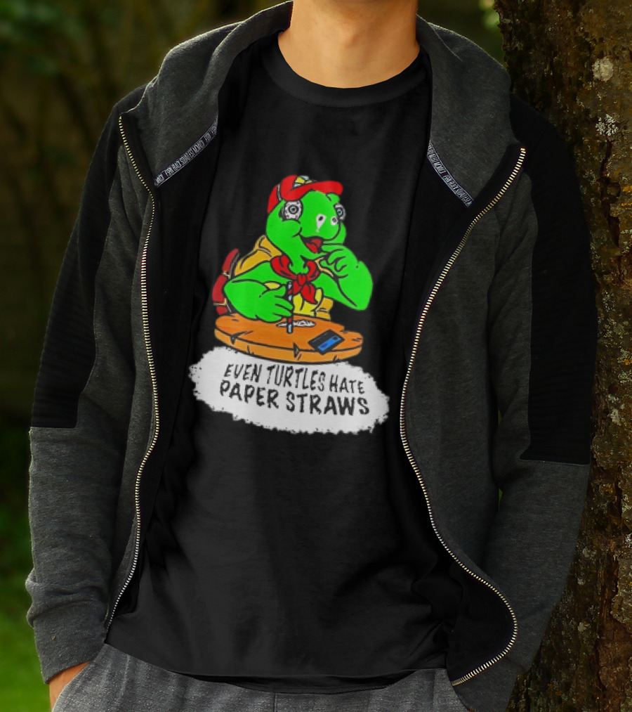 Isaac Butterfield Even Turtles Hate Paper Straws T-Shirt