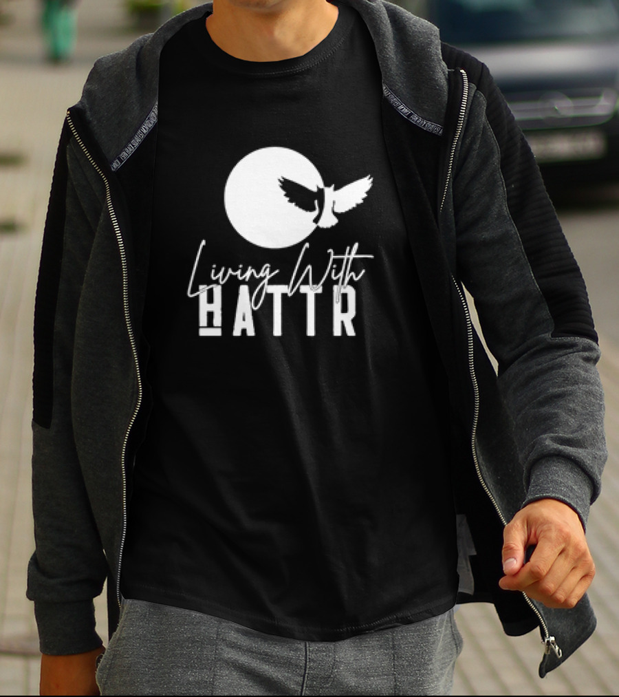 Living With Hattr Owl Moon Retro T-Shirt