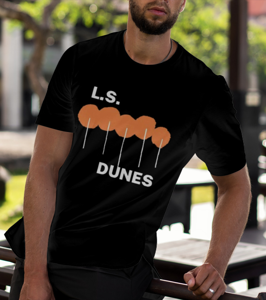Ls Dunes Poppies Orange Circle T-Shirt