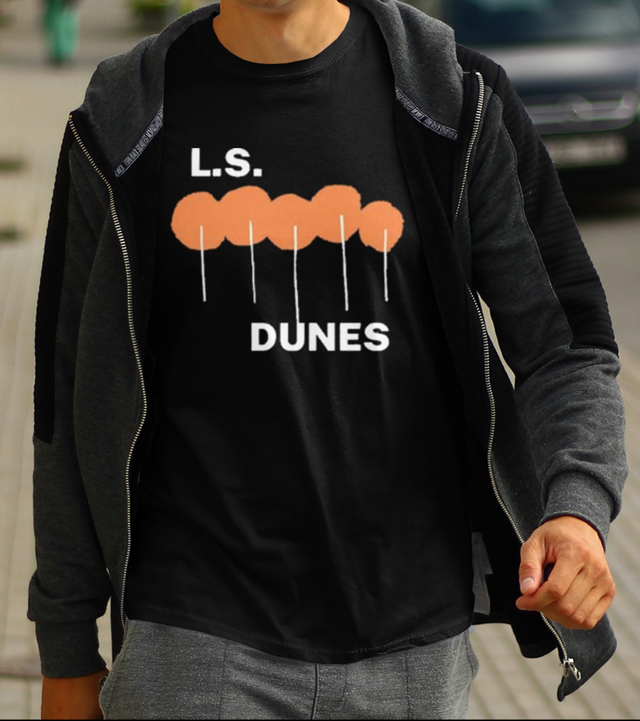 Ls Dunes Poppies Orange Circle T-Shirt