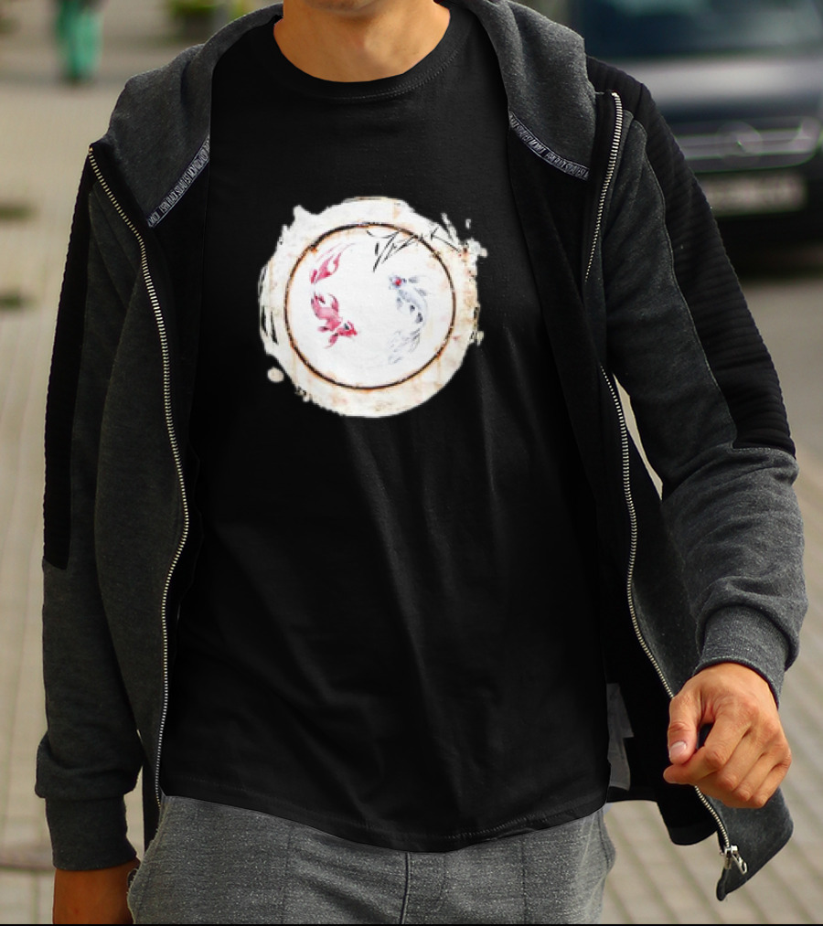 Mezak Harmony Koi Yin Yang Retro T-Shirt