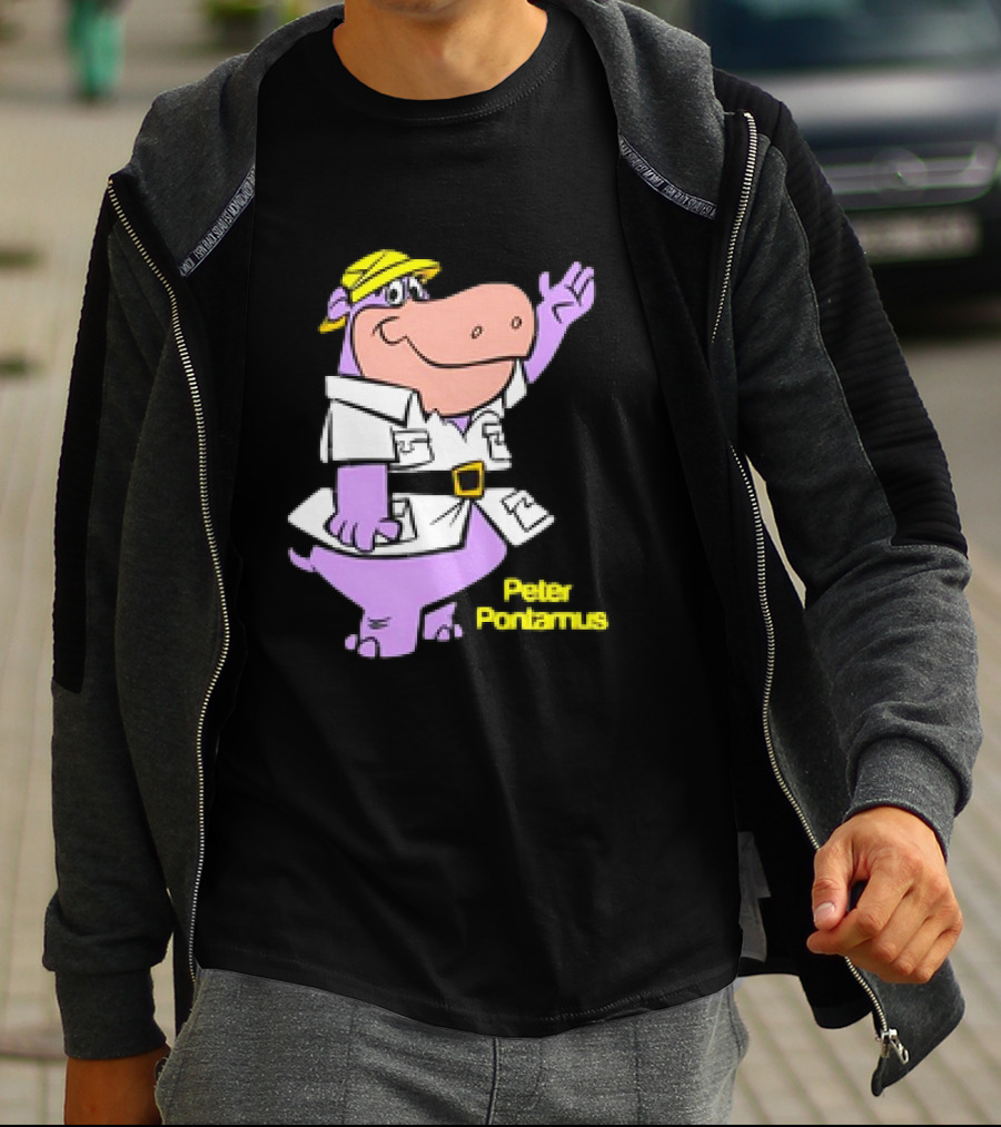 Peter Pontamus Cartoon Cute Hippo Safari T-Shirt