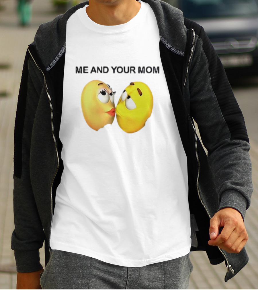 Smiley Face Me And Your Mom Emoji Couple T-Shirt