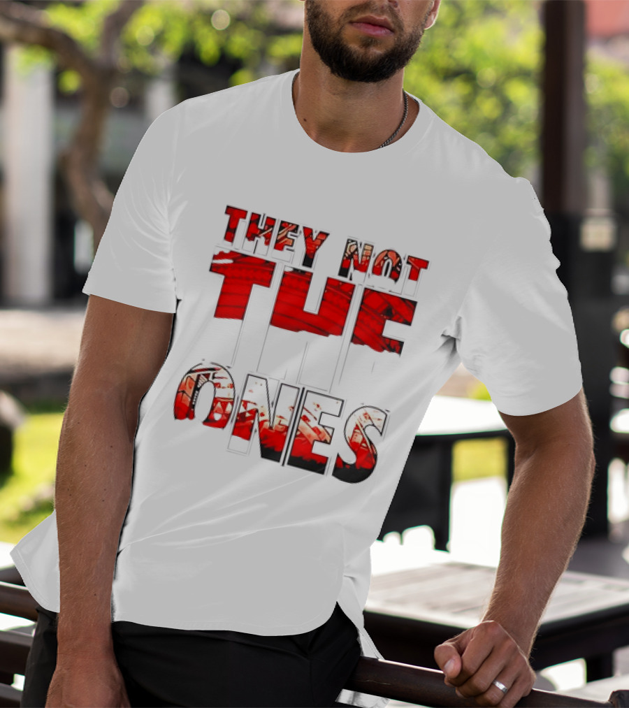 They Not The Ones WWE Red Pattern Text T-Shirt