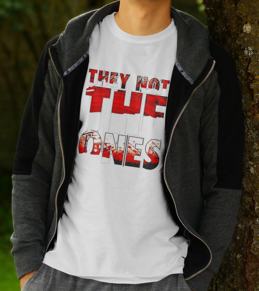 They Not The Ones WWE Red Pattern Text T-Shirt