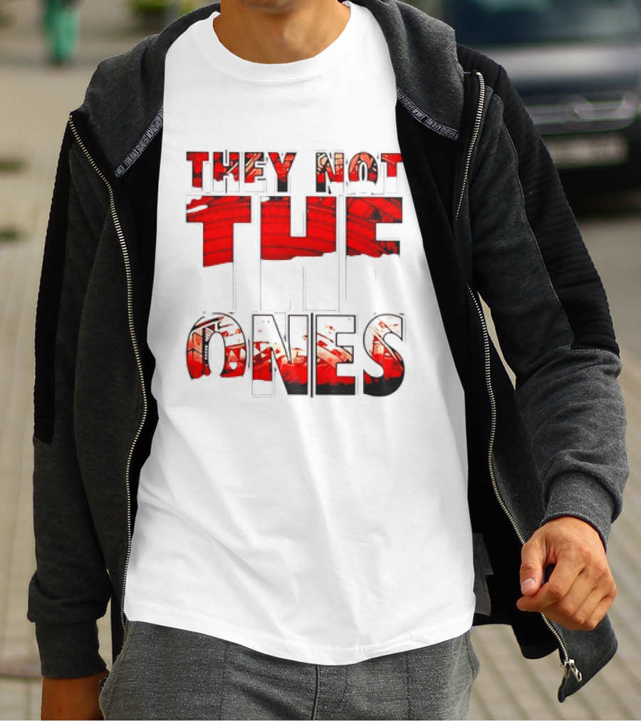 They Not The Ones WWE Red Pattern Text T-Shirt