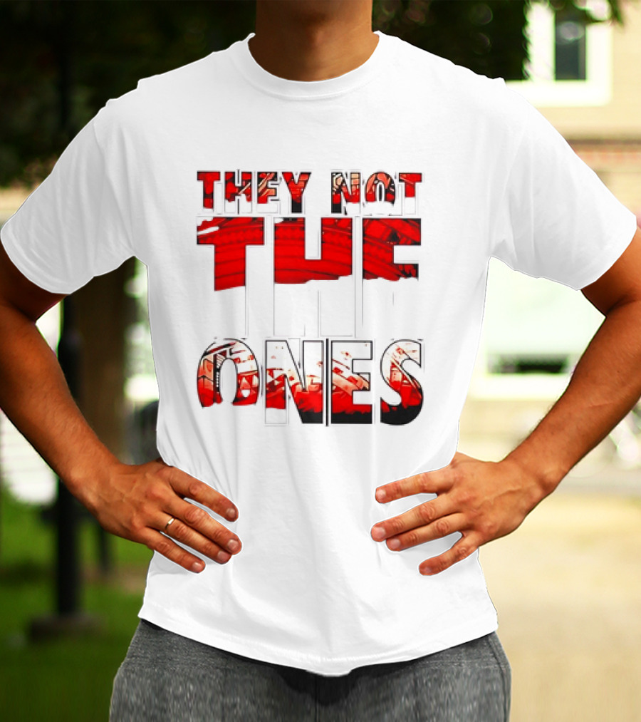 They Not The Ones WWE Red Pattern Text T-Shirt