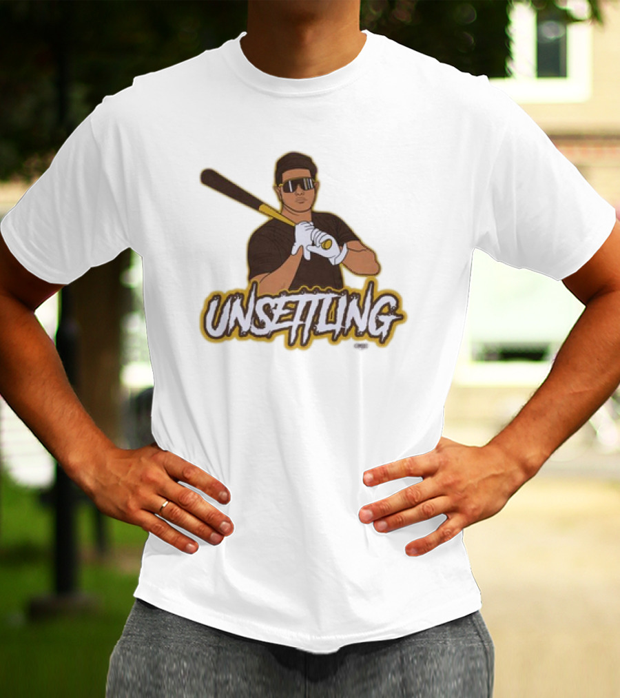Unsettling Baseball Player With Bat And Gloves T-Shirt